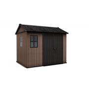 Casetta da giardino in resina EVOTECH+ 287x230 cm - con pavimento e doppia porta - carico neve 150 kg/m² – Newton Plus 759/975 - Marrone - Keter