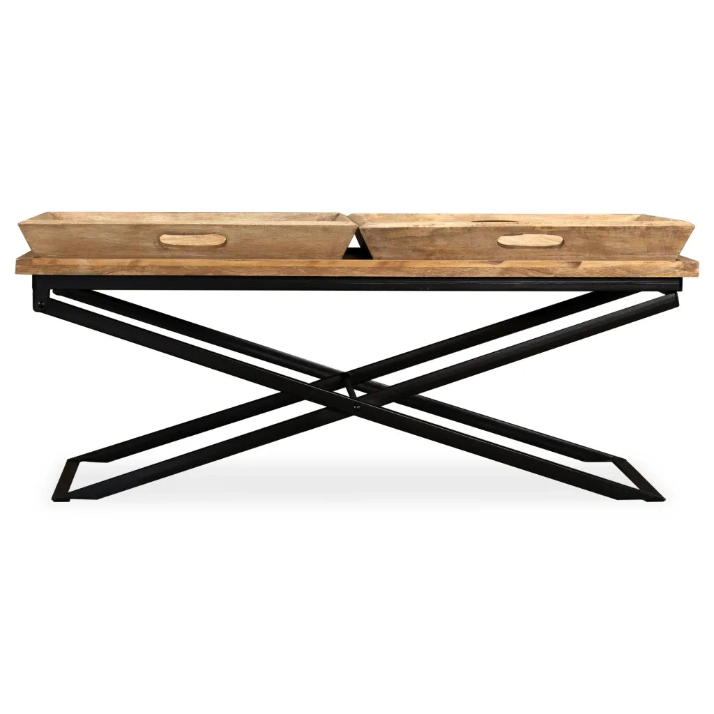 Tavolino da Salotto in Legno Massello di Mango 110x55x42 cm 244898