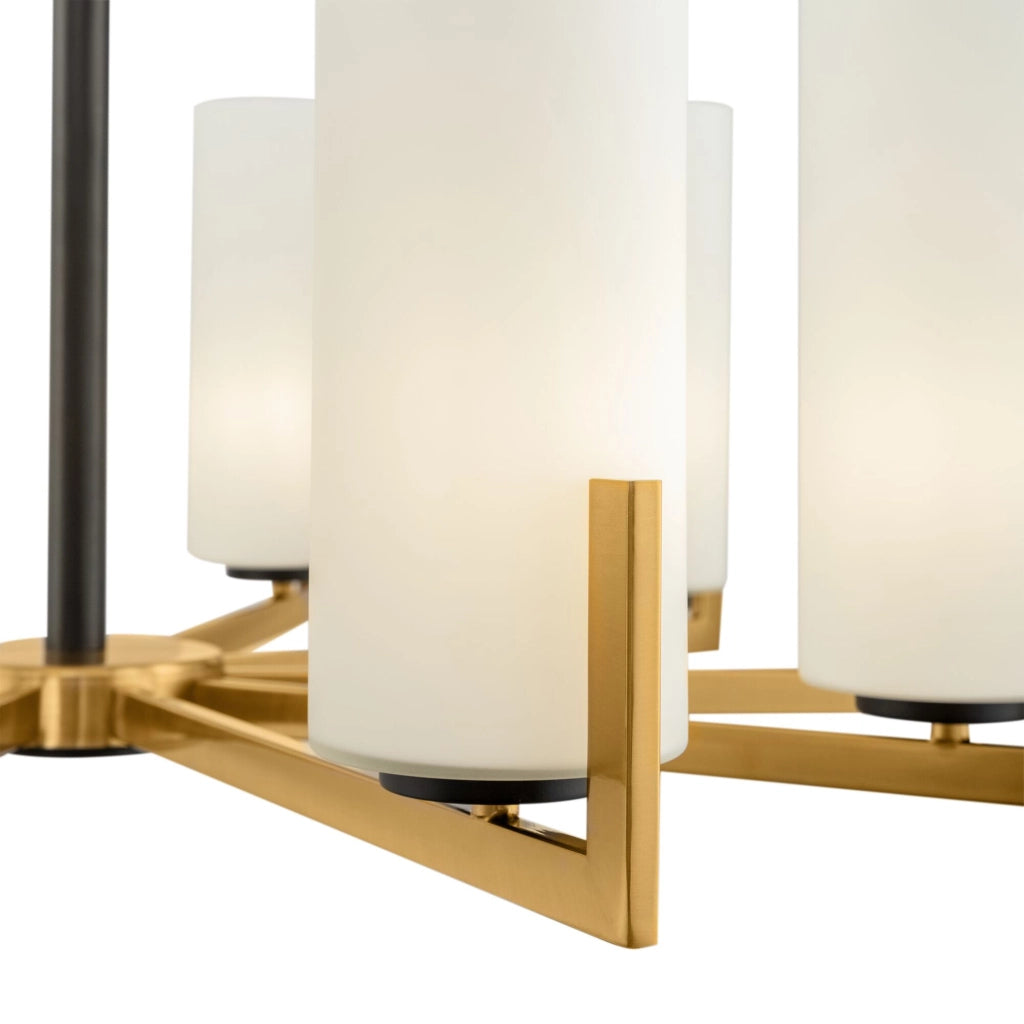 Maytoni Lampadario contemporaneo Fortano 10 luci E27 ottone metallo diffusore vetro bianco