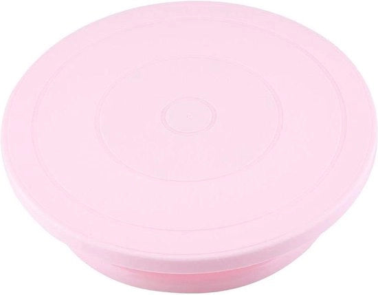 Tavolo Rotante per Torta - 11 Pollici Stand di Display Antiscivolo Rotante - Strumenti per Decorazione di Torta (Rosa)