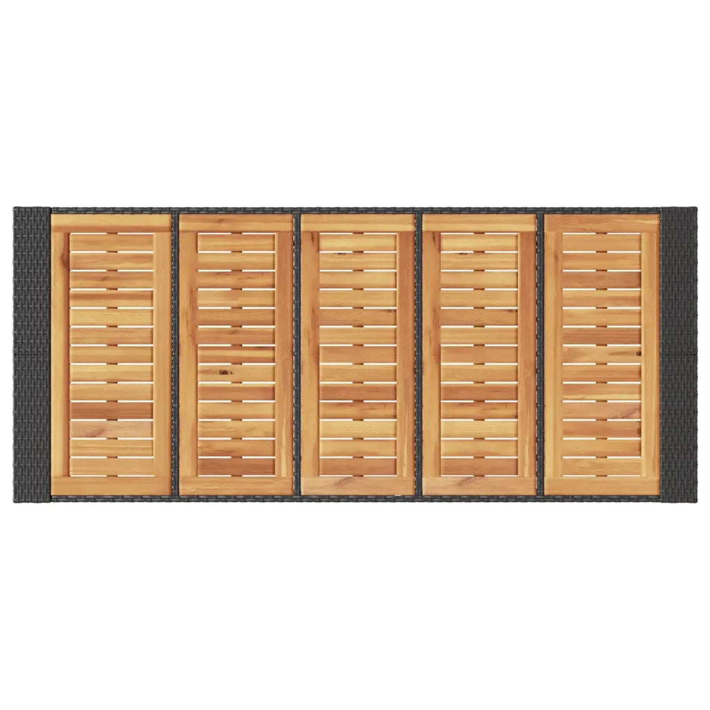 Tavolo Bar da Giardino Piano in Acacia 185x80x110 cm Polyrattan 368700