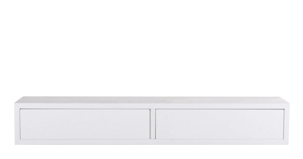 Mensola da Parete con 2 Cassetti 88,2x13,4x20 cm in Fibra di Legno Domino Bianco