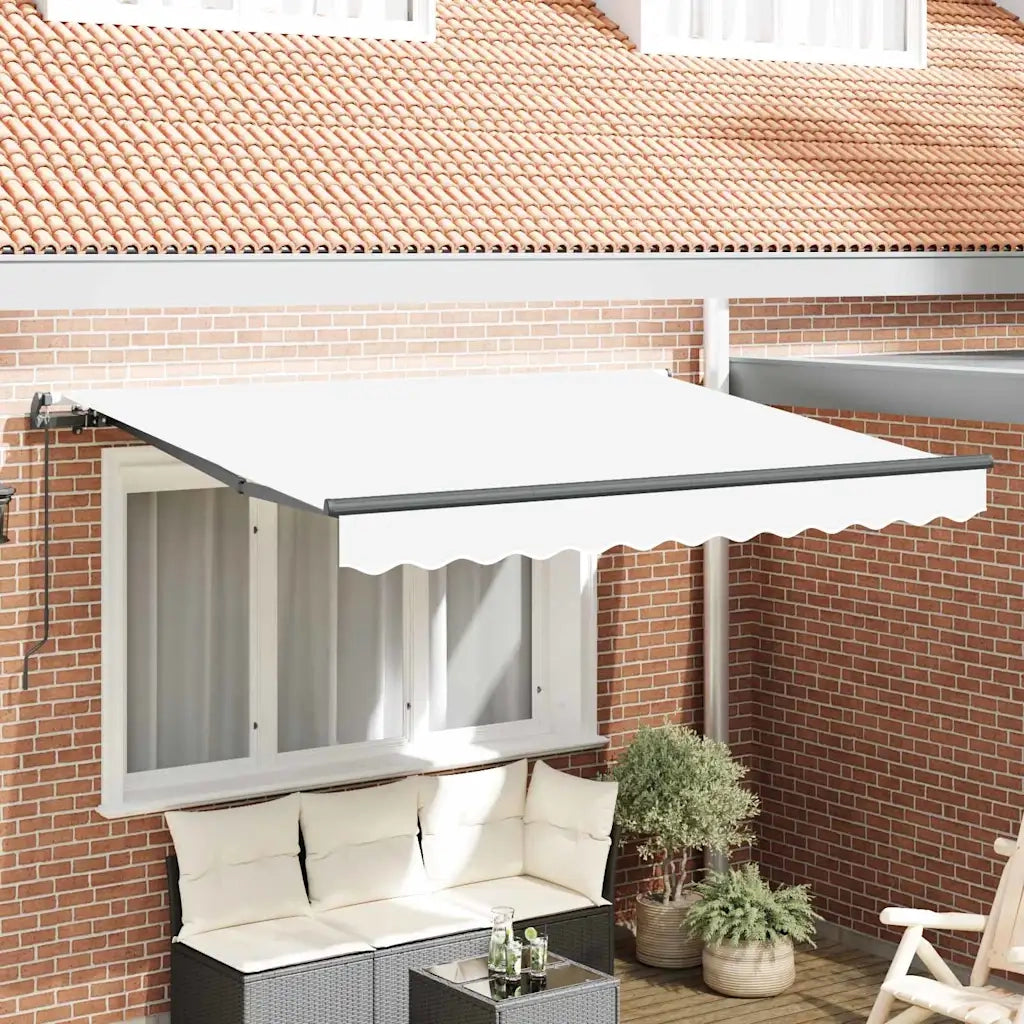 vidaXL Tenda Retrattile Bianco 350 x 200 cm Poliestere e Alluminio