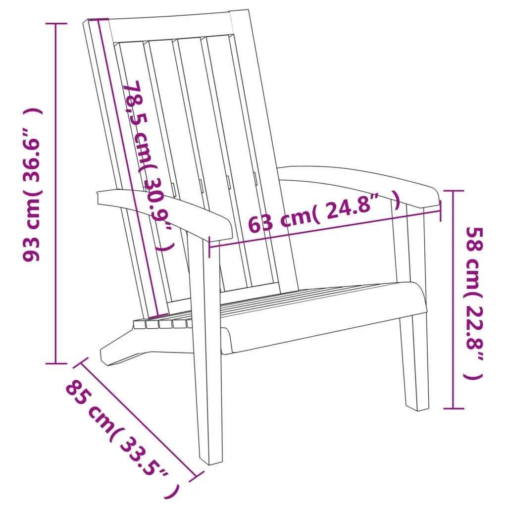 Sedie Adirondack da Giardino 2 pz Polipropilene Marrone Chiaro 364168