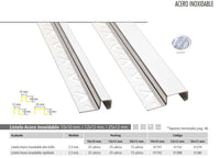 Listello acciaio ml.2,5 12x12 lu cido brillante