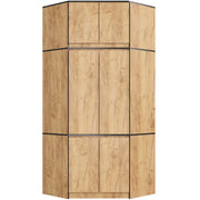 Armadio ad angolo AKORD S100 con sopralzo Quercia Craft 100 cm 4 ante 100x50x235 cm
