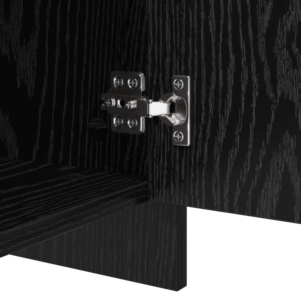 Credenza | Madia | Buffet da pranzo | Armadio da pranzo Rovere Nero 70 x 41 x 75 cm Legno multistrato