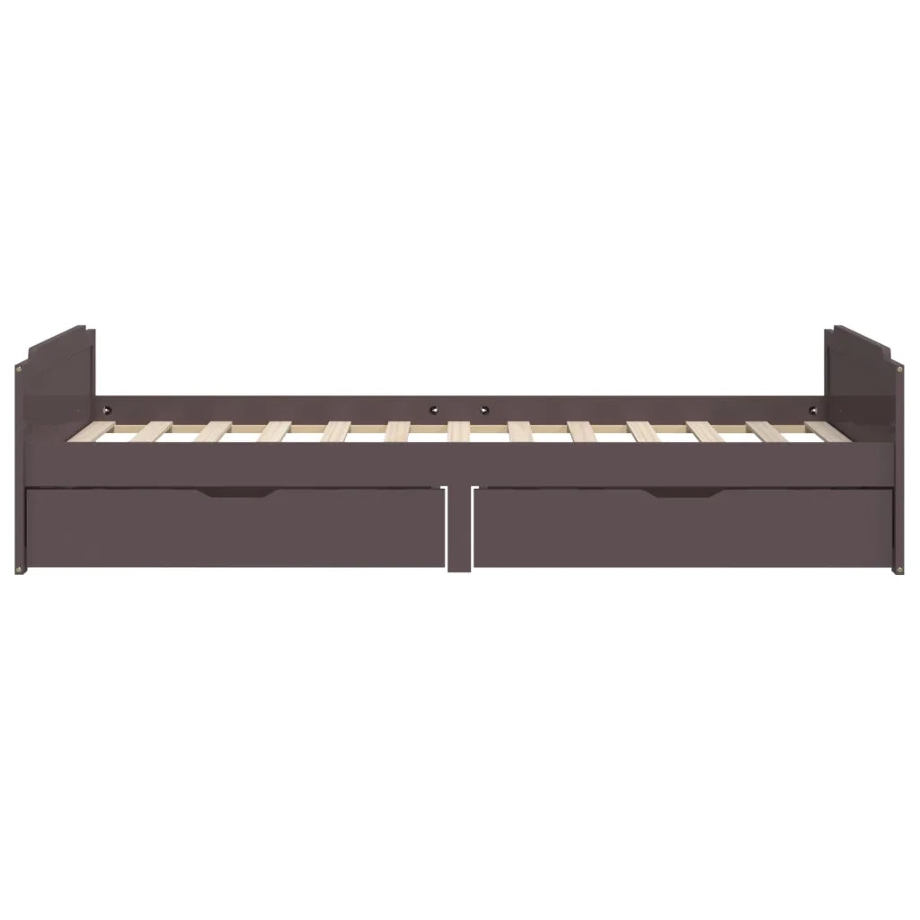 Giroletto Cassetti Marrone Scuro Legno Massello Pino 90x200 cm cod mxl 63887
