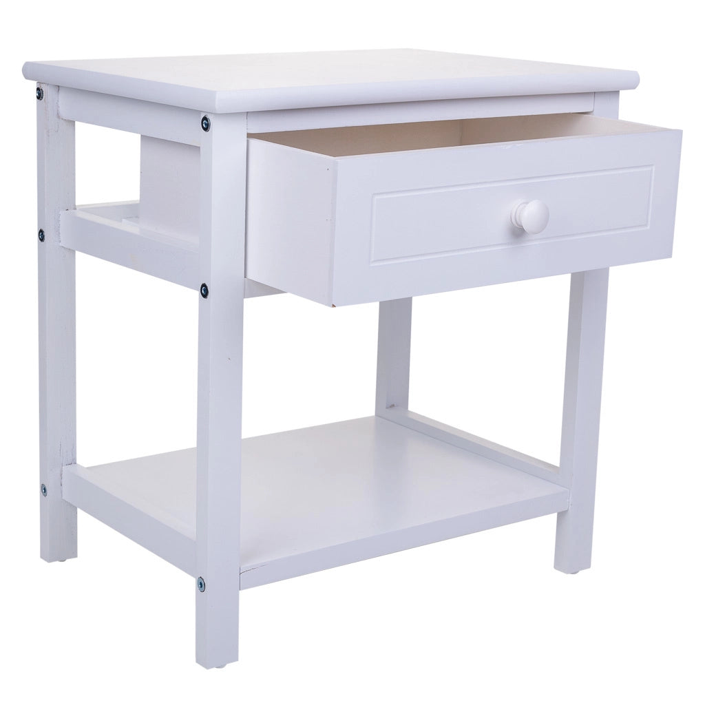 Comodino in legno bianco 40x29x42