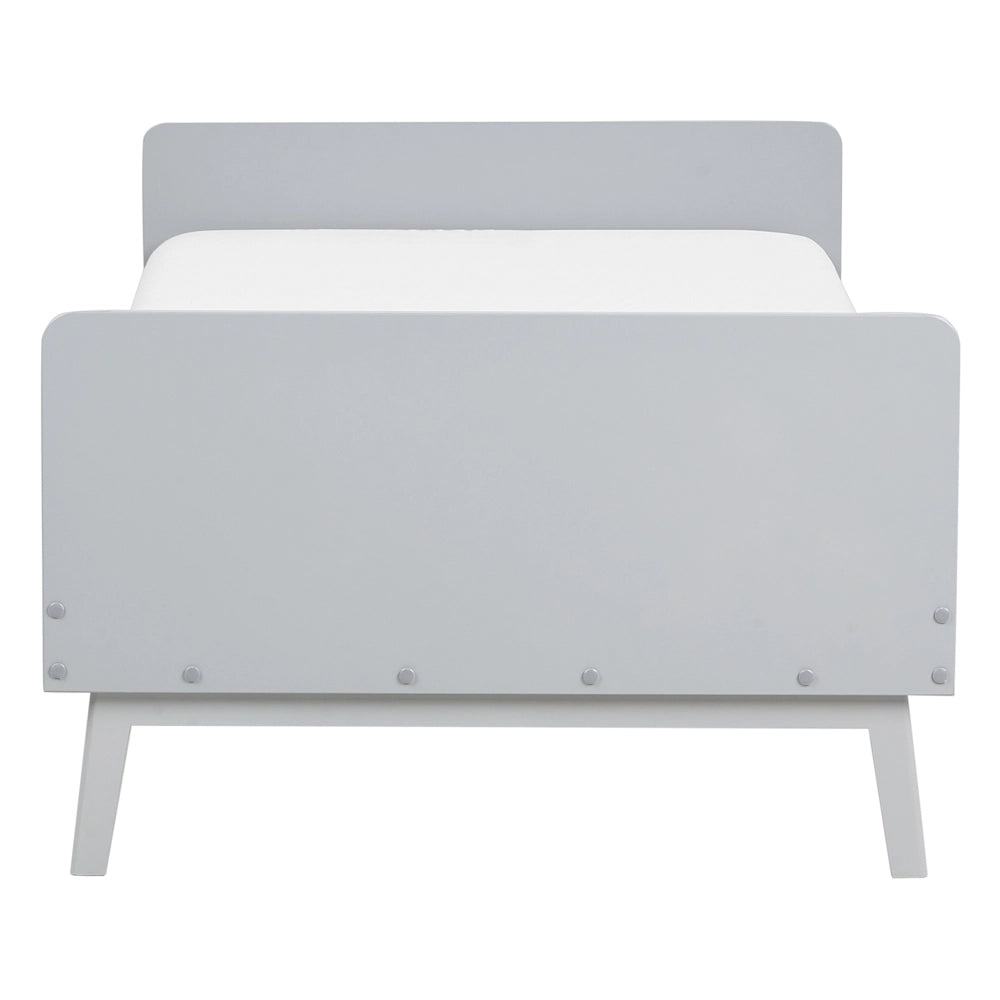 Letto singolo moderno con rete a doghe in legno di pino grigio 90 x 200 cm cameretta moderna