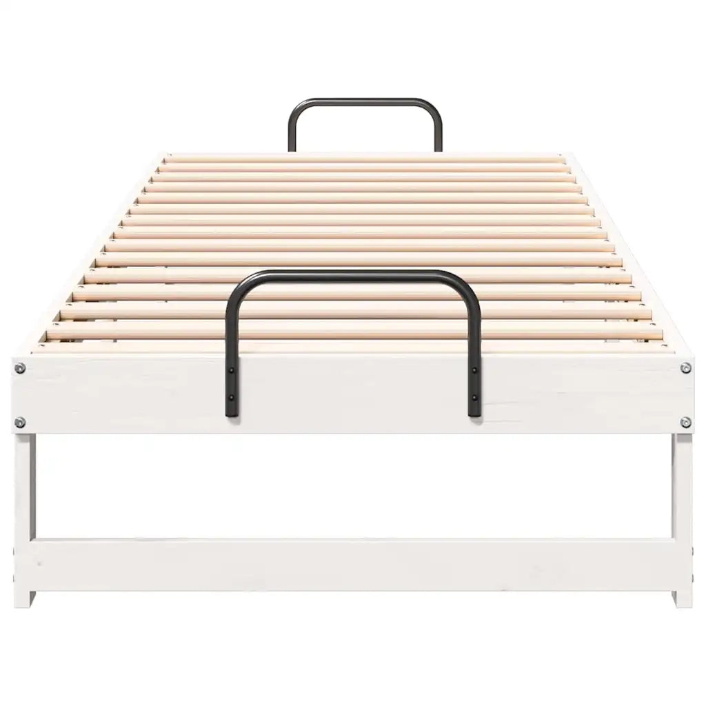 Struttura del letto Bianco 90 x 210 cm Pino massello 873161
