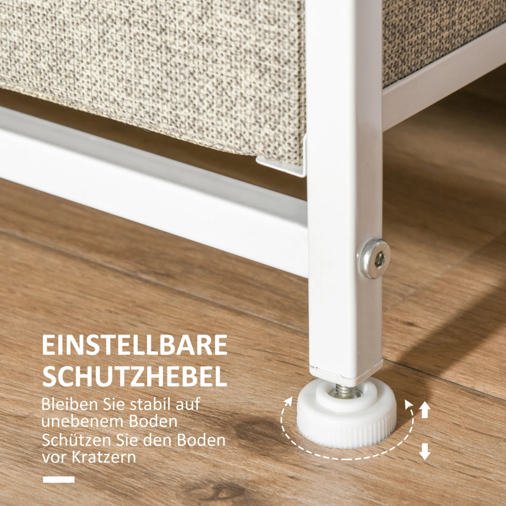 Cassettiera con 7 cassetti in tessuto, stile scandinavo, per camera e soggiorno, grigio chiaro, 63,5 × 30 × 71 cm