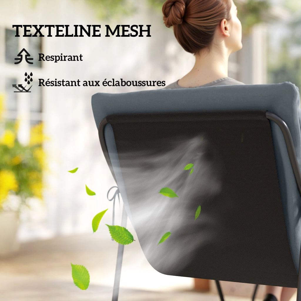 Set Giardino 4 Pezzi con Cuscini ¨C zephmum ¨C Grigio Acciaio Textilene