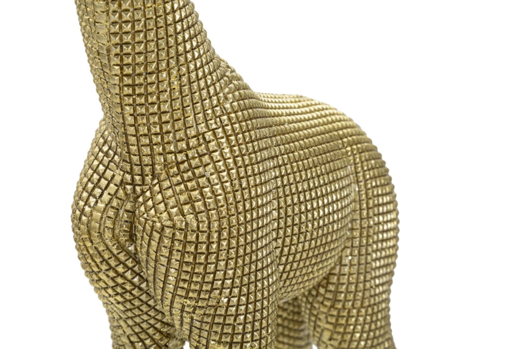 Statua Giraffa 19,8x8x40 cm  in Poliresina Oro