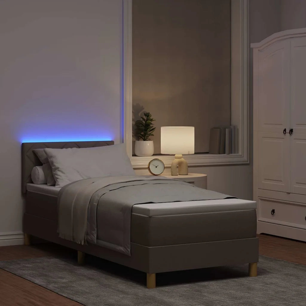 Letto a Sorgente LED con materasso Talpa 80 x 200 cm Tessuto