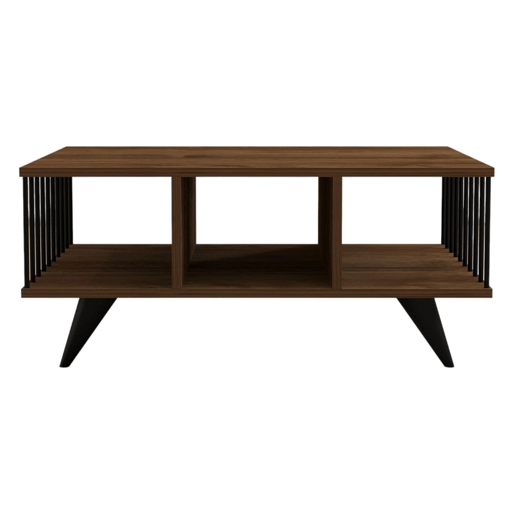 Dogliani, Tavolino da Salotto con Piedini, 90x60x40h cm Marrone Noce