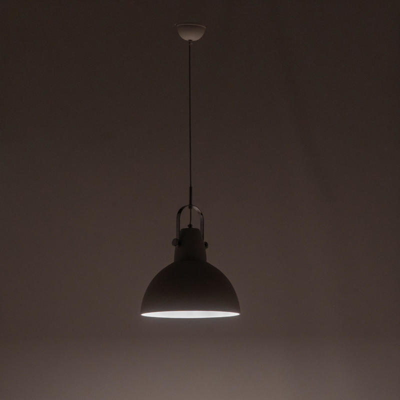 Lampada a Sospensione 38x38xH165 cm in Metallo Kande Paralume bianco opaco