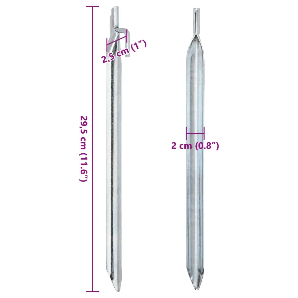 Picchetti Tenda 24 pz Forma di V 29,5 cm Ã˜20 mm Acciaio Zincato