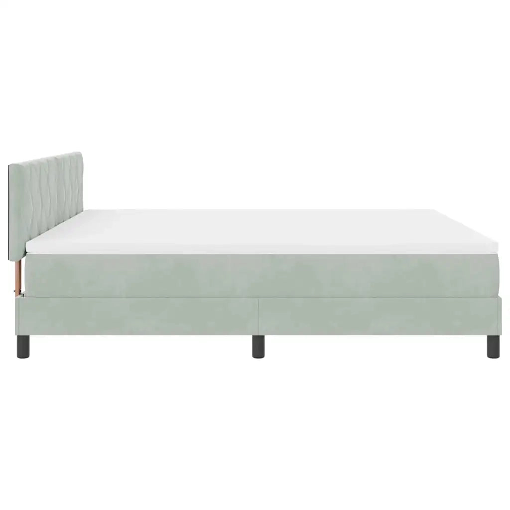 Letto a Sorgente LED con led Grigio chiaro 180 x 200 cm Velluto 3342734
