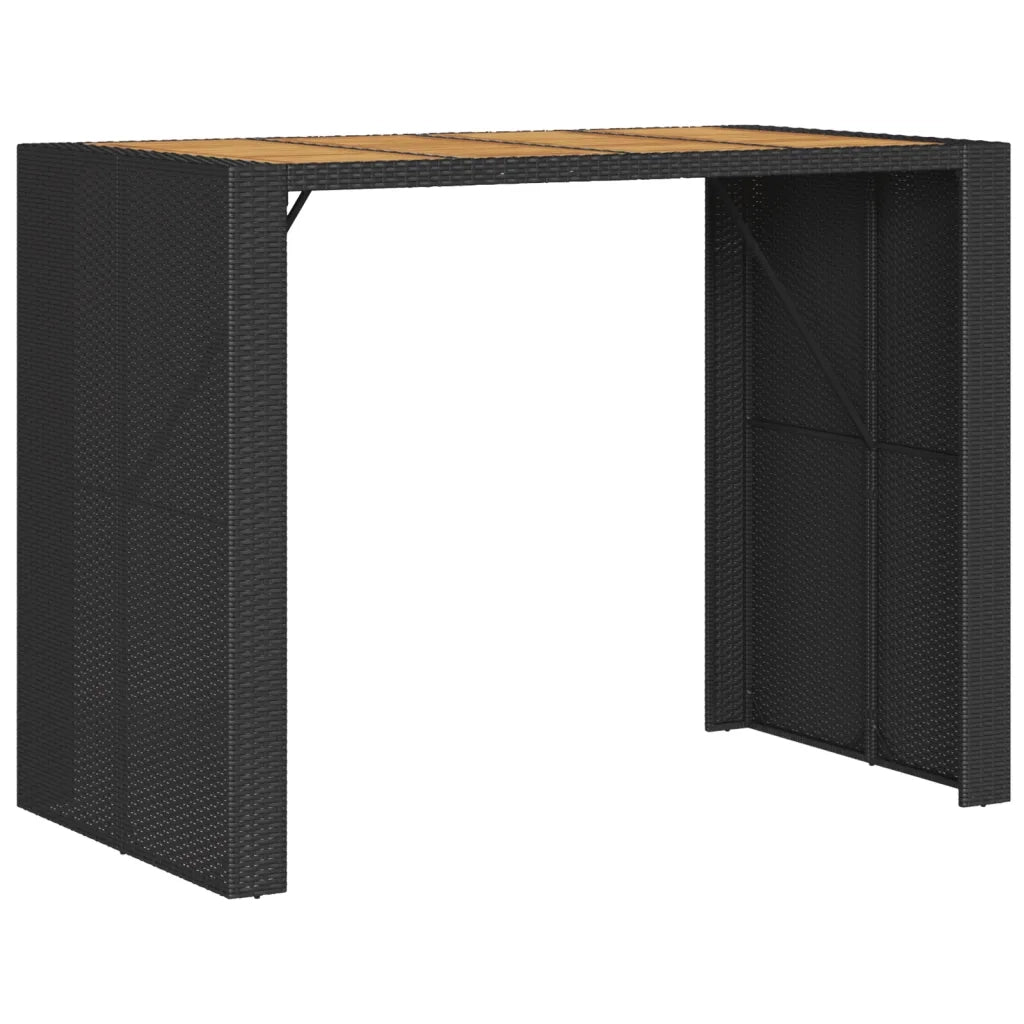 Set Bar da Giardino 7 pz con Cuscini in Polyrattan Nero 3261517