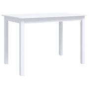 Tavolo da Pranzo | Tavolo da cucina Bianco 114x71x75cm in Legno Massello di Hevea