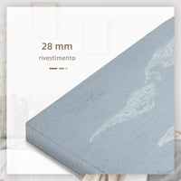 Stampa su Tela Mondo 120x90 cm in Legno di Pino Grigio e Bianco