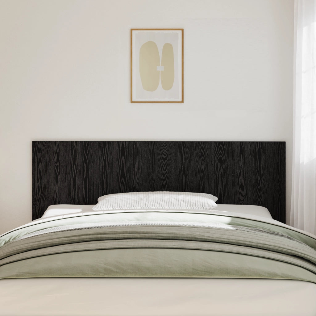 Testiera letto  Nero Rovere 200x1,5x80 cm Legno ingegnerizzato