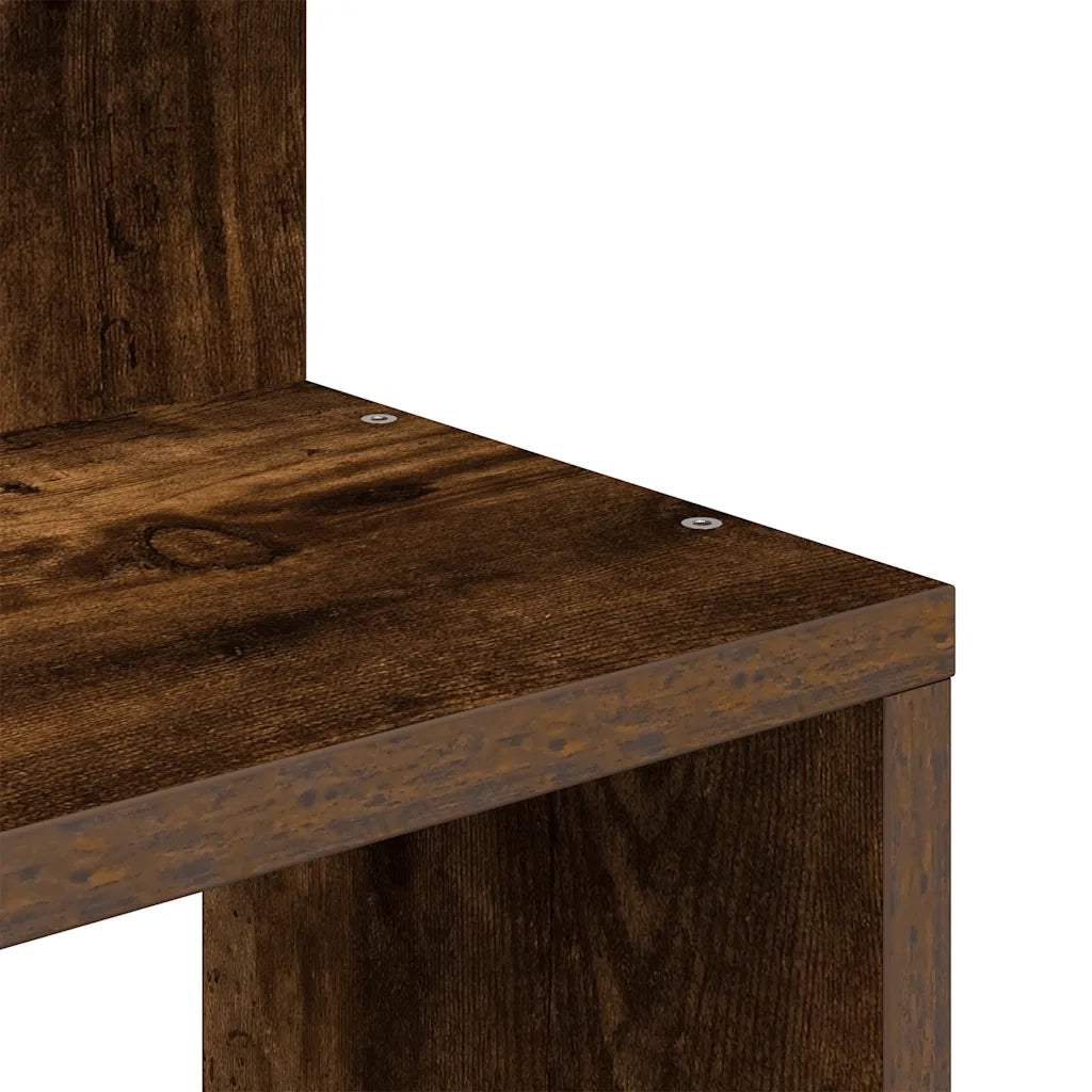 Scaffale Angolare a Muro Rovere Fumo 32x32x127,5 cm Truciolato 860521