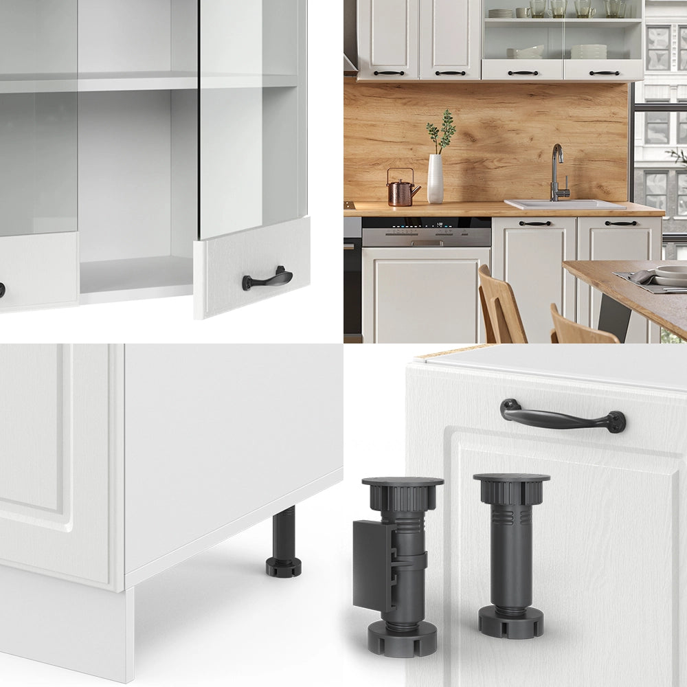Vicco Cucina componibile Casa di campagna bianca/bianco 300 cm , PL Marmo