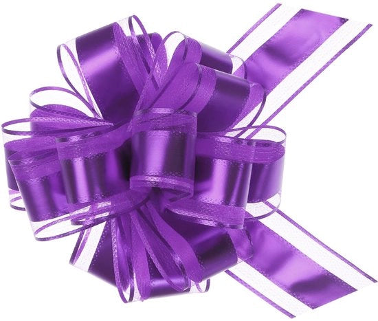 Trekstrikke in metallic organza extra grande, 12 pezzi, 22,5 cm, con confezione regalo, ideali per matrimoni e compleanni.
