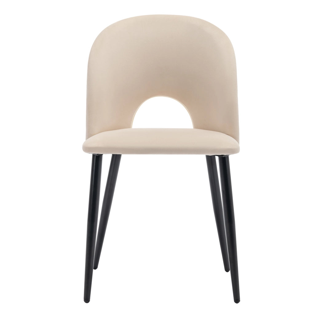 Set da pranzo 5 pezzi con tavolo 140x80 cm e 4 sedie in velluto beige