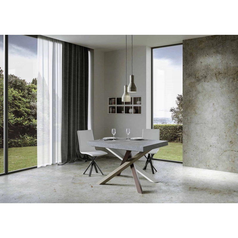 Tavolo allungabile 90x120/224 cm Volantis Premium telaio gambe 4 colori (C) - Cemento