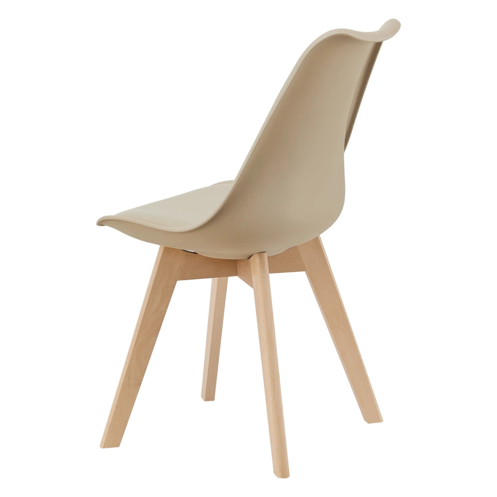 Set di 4 sedie da pranzo in similpelle color faggio beige 03_0006760