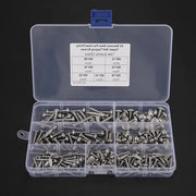 Viti a testa a croce autoallogganti - 220 pezzi - M3 M4 M5 - 304 RVS - Set con scatola - Kit di assortimento.