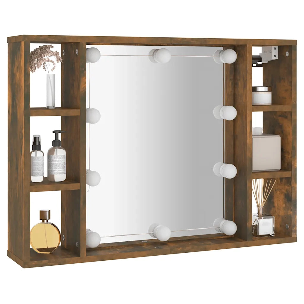 Mobile a Specchio con LED Rovere Fumo 76x15x55 cm CFW1917499