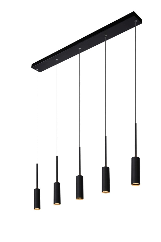 Lucide TUBULE lampadario nero LED 7W 2700K alluminio