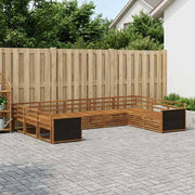 Set di divani da esterno 9 pz Naturale Legno di Acacia Massello 3383822