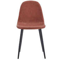 Set 4 Sedie 43x42x86 cm in Similpelle Bella Marrone