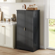 Mobile dispensa alto nero 120 x 60;5 x 40 cm in MDF con luce LED sensore e ripiani regolabili