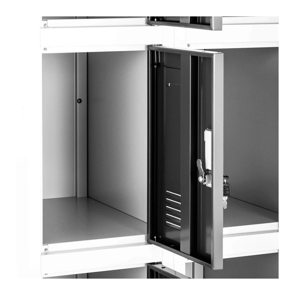 Armadio 12 scomparti 187 cm grigio 14_0005988