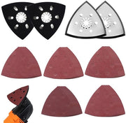 Accessori multitool per macchina a disco 90 mm con accessorio abrasivo e piastre abrasive - 29 pezzi - Utilizzo universale con 25 fogli di carta abrasiva - Corpo P40 a P400 per smerigliatura efficiente