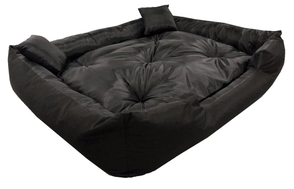 AIO FACTORY 75x65 cm ECCO Cuccia per cani impermeabile nera con cuscino per cani