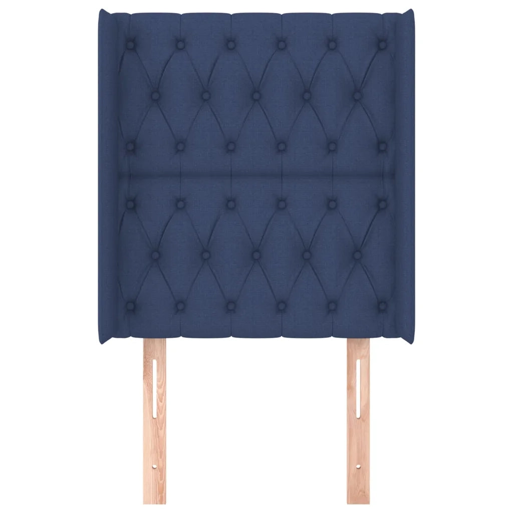Testiera ad Orecchio-Testata con Orecchie Blu 83x16x118/128 cm in Tessuto 813656