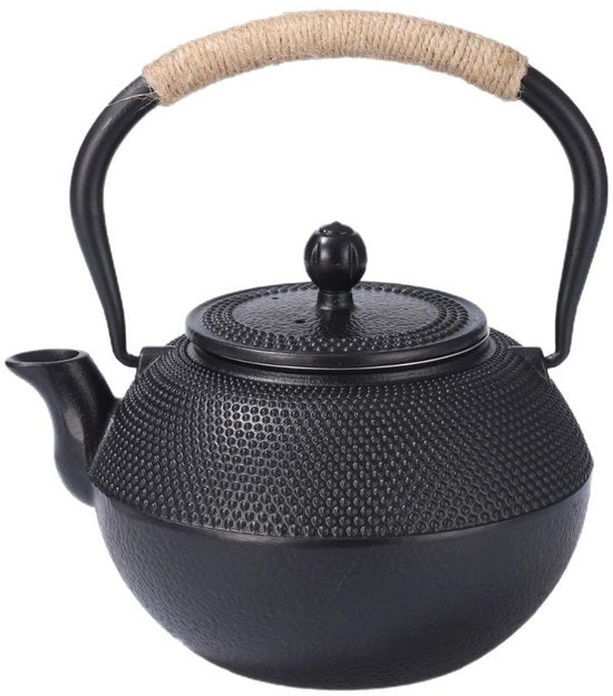 Pentola in ghisa, filtro in acciaio inossidabile, rivestimento sicuro per uso sul fornello, finitura smaltata, 650 ml.