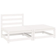 Set Divani da Giardino 2 pz Bianchi in Legno Massello di Pino cod mxl 40037