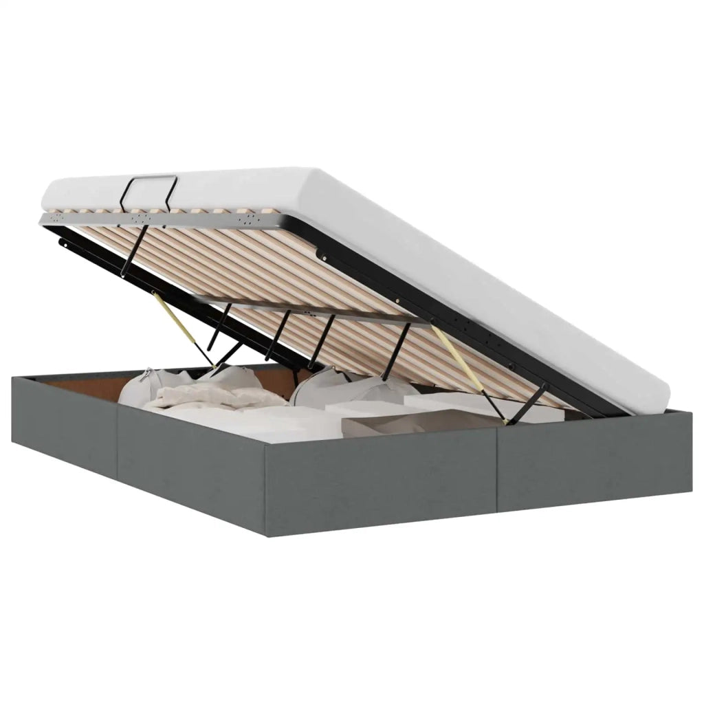 Letto ottomano Grigio scuro 140 x 190 cm Tessuto 3442821
