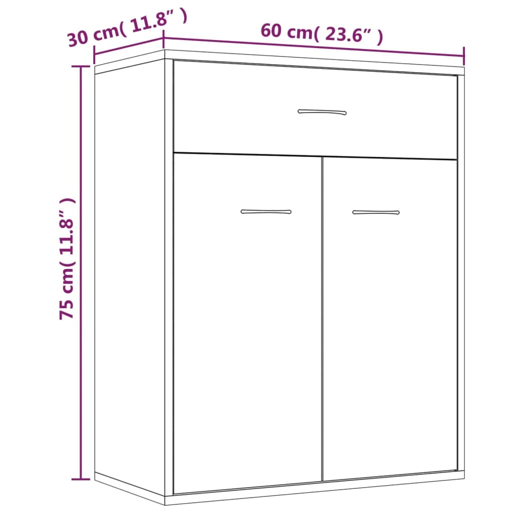 Buffet credenza cassettiera armadio mobile contenitore organizer cucina soggiorno salotto Sonoma 60 x 30 x 75 cm legno ingegnerizzato grigio 02_0036383