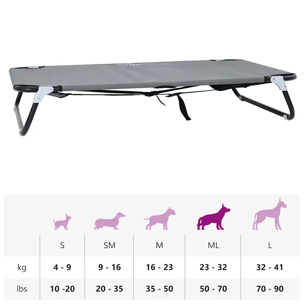Letto per Cani Grigio chiaro 90 x 55 x 18 cm Acciaio CFW8269238