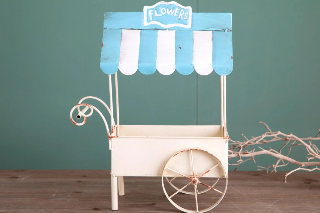 Carrettino 34x18xH52 cm con Contenitore e Tettuccio