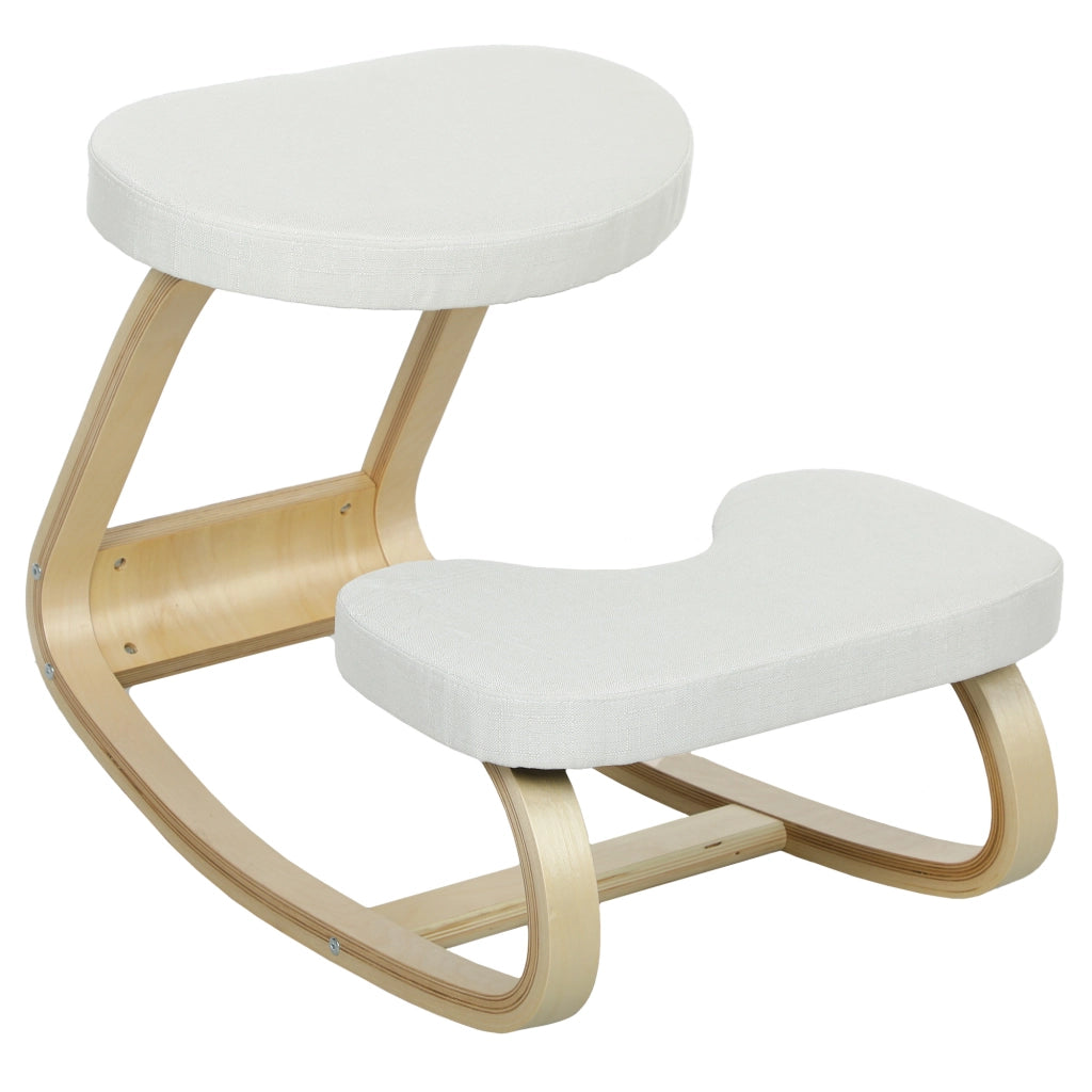 Sedia ergonomica da ginocchio in legno ¨C zephmum ¨C crema